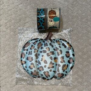 Leopard Print Pumpkin and Ribbon